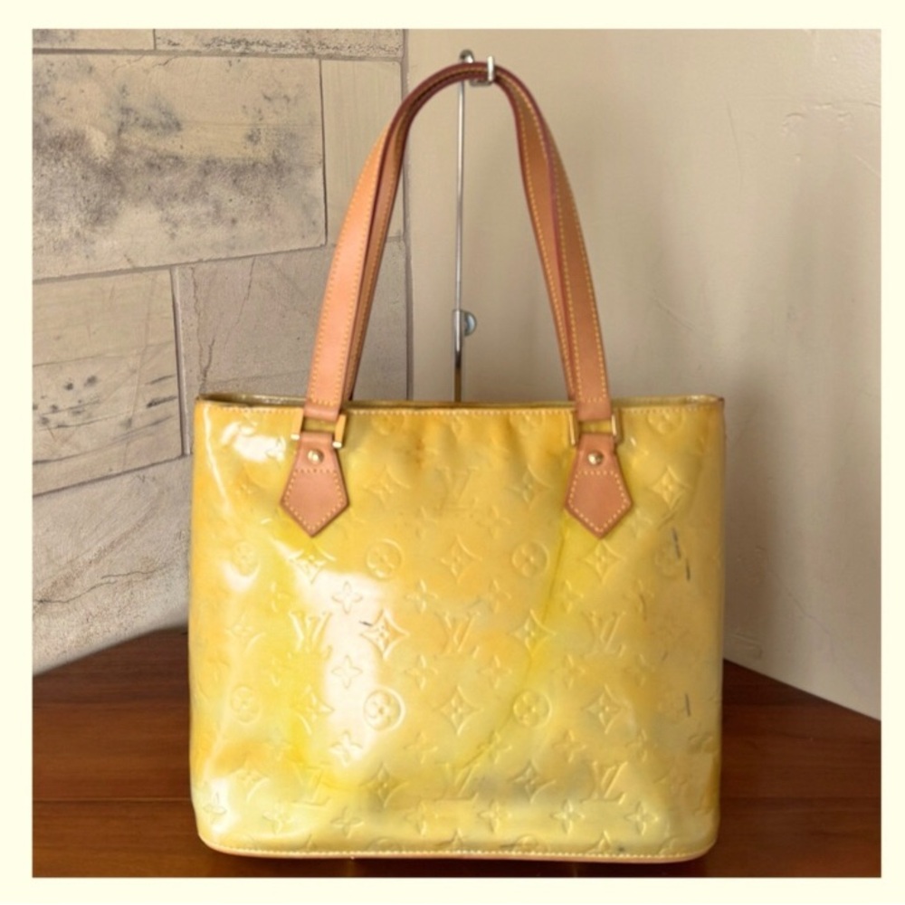 Louis Vuitton Vernis Leather Yellow Tote Bag